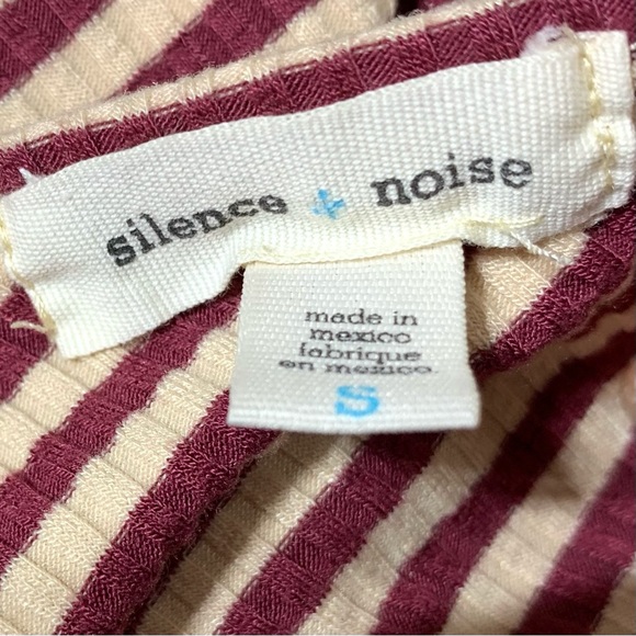 Urban Outfitters Silence+Noise Maroon Tan Ribbed Stripes Halter Bodycon Sz Small - Picture 5 of 9